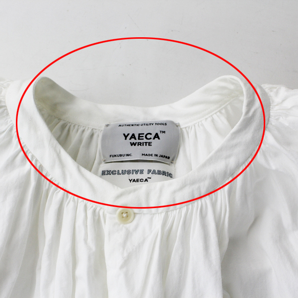 2019SS 定価3.5万 YAECA ヤエカ 99113 GATHER BLOUSE LONG ギャザー