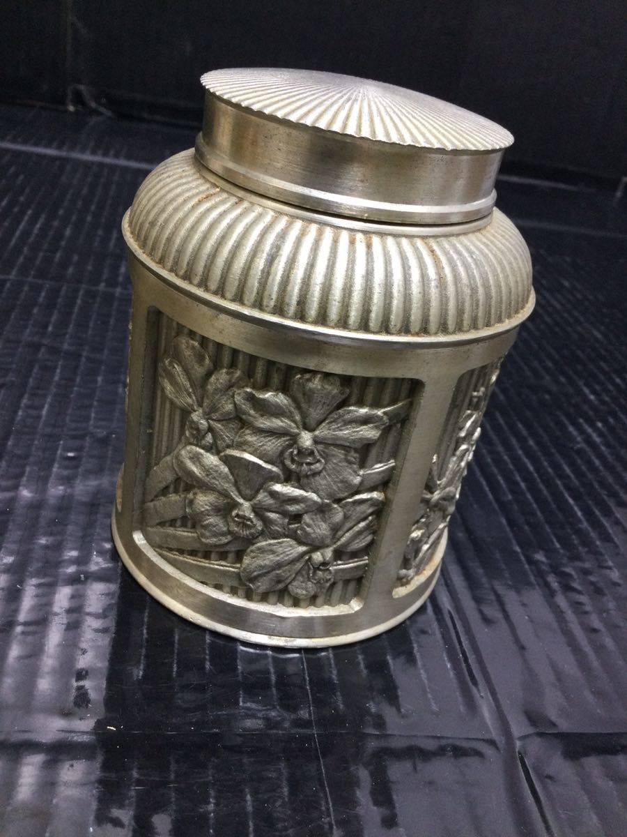 容器 ロイヤルセランゴール ピューター 茶筒