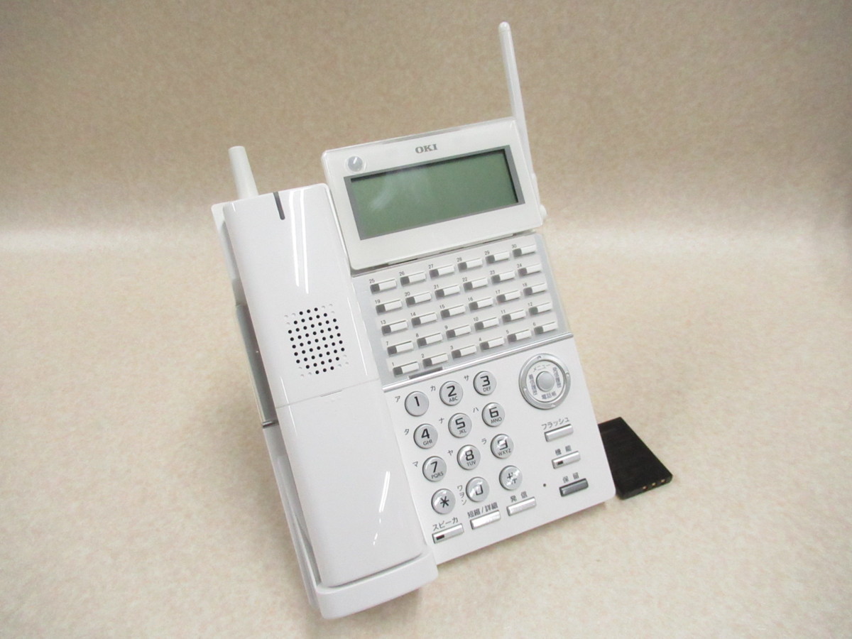  ZZI2 344 保証有 18年製 沖 OKI CrosCore2 DI2185 MKT/ARC-30DKCLD-02A 30ボタンカールコードレス電話機 電池付