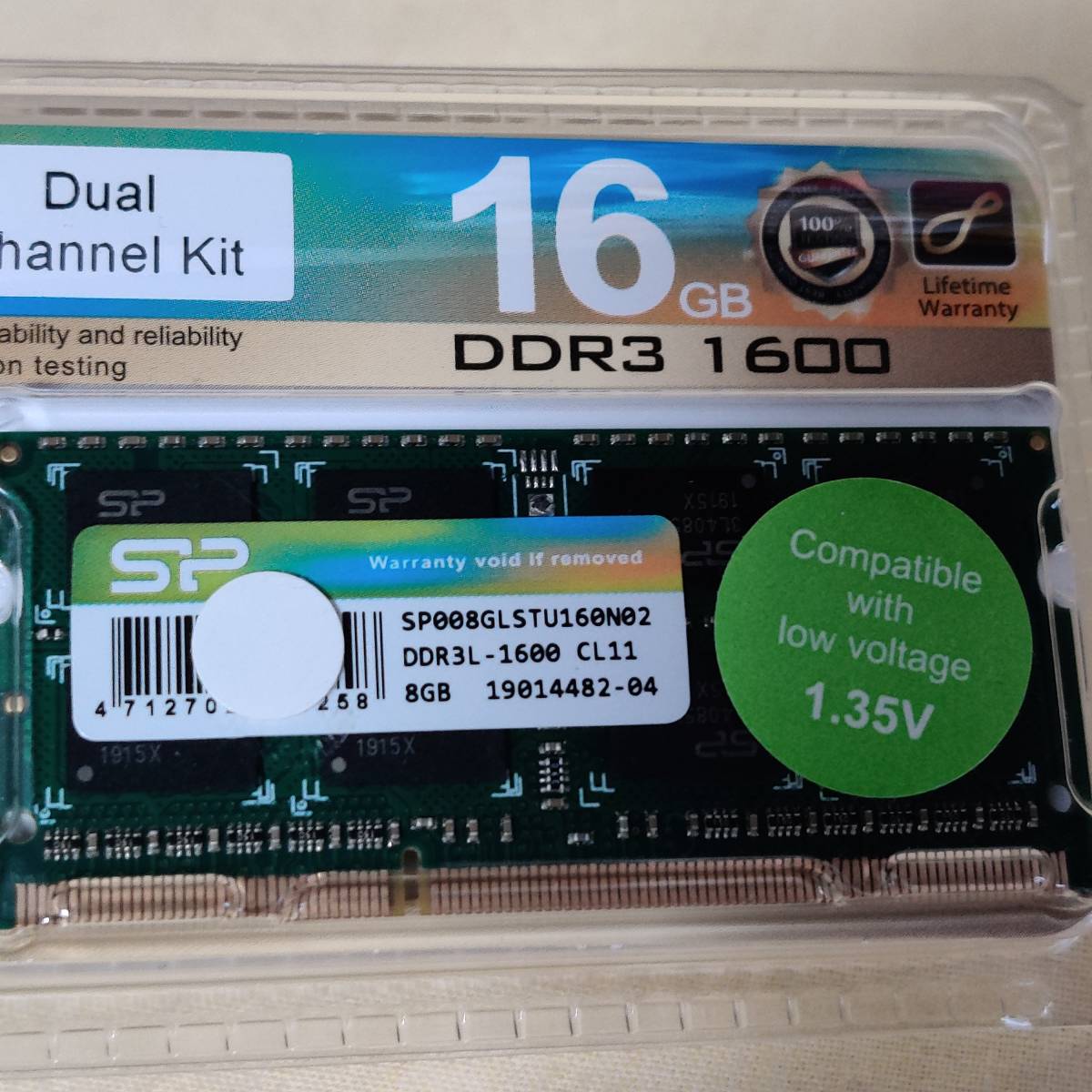 448204】SP SP008GLSTU160N02 8GB×2枚＝16GB DDR3 1.35V ノート