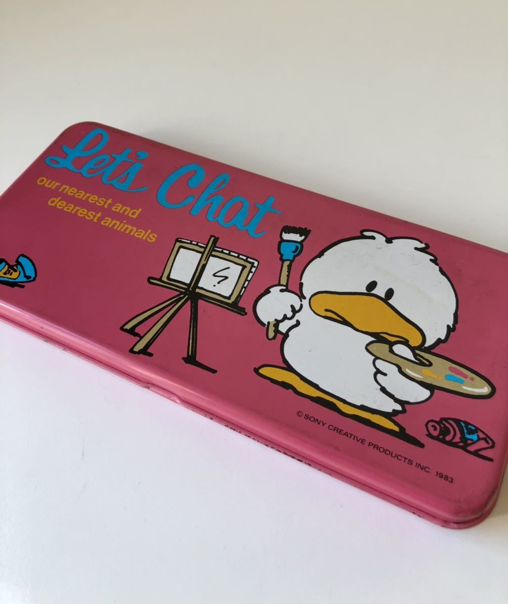 Let's Chat レッツチャット 缶ペンケース 80's 昭和レトロ1983