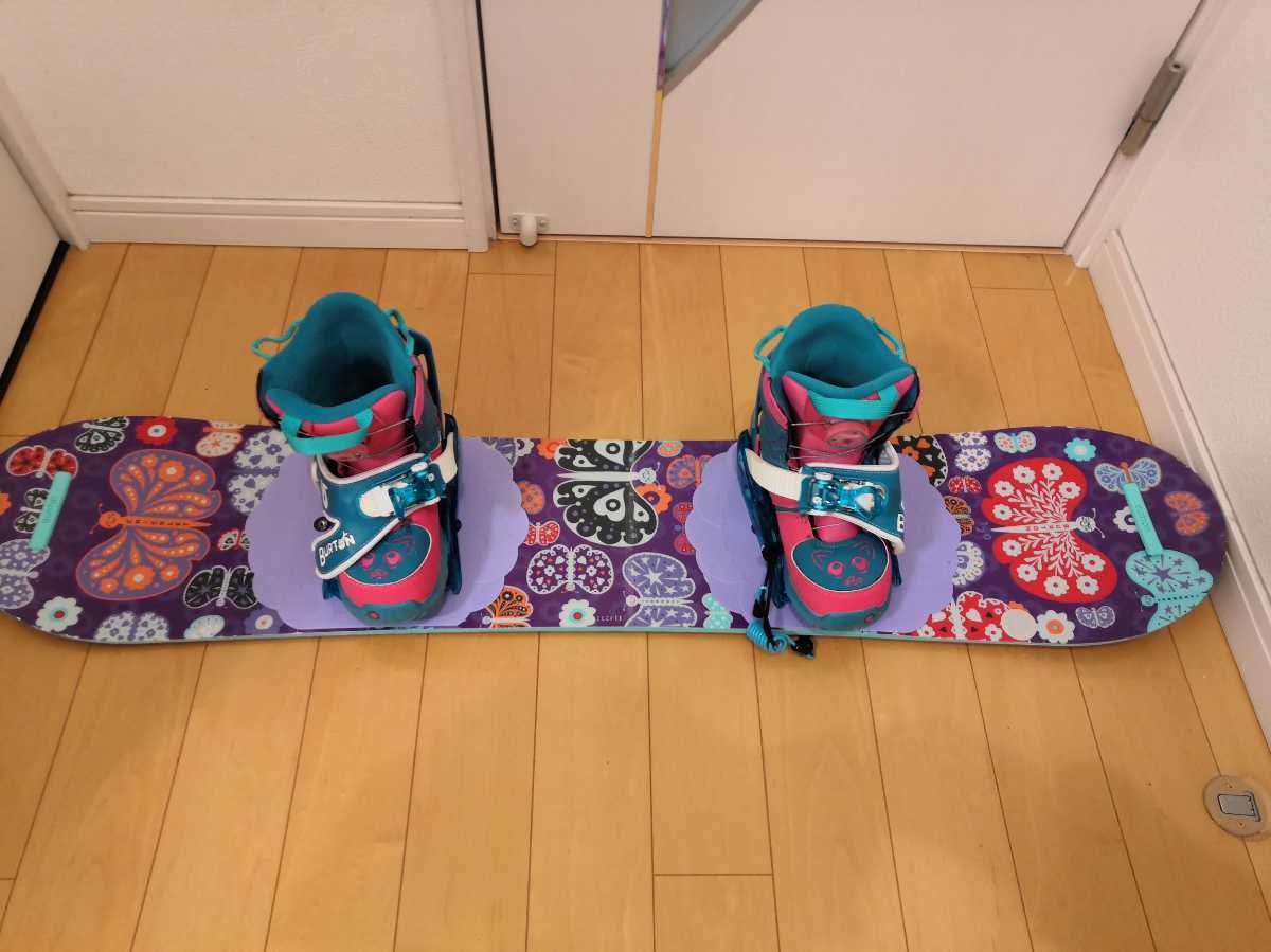 BURTON バートン chicklet 120cm ジュニアスノーボード3点セット