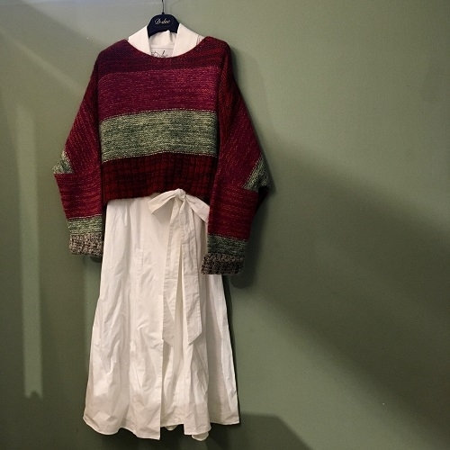 D-Due ボーダー クロップドワイドニット 19aw アッシュペーフランス(M