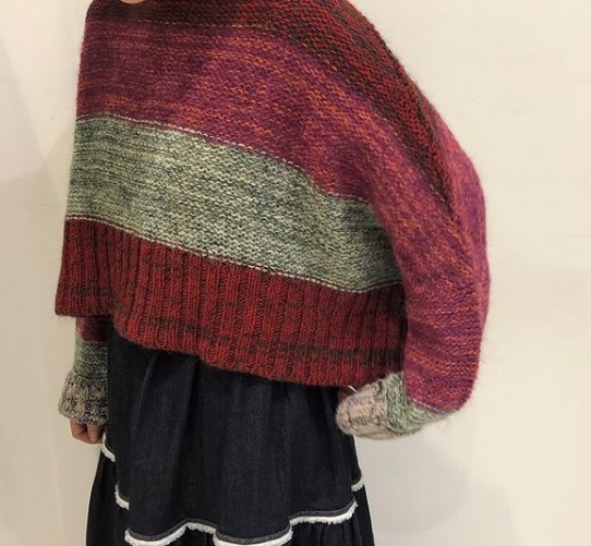 【5/6までの限定価格です】新品未使用 ! D-due ボーダーニット D-Due ボーダー クロップドワイドニット 19aw アッシュペーフランス(M