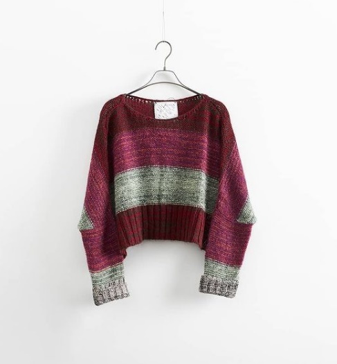 D-Due ボーダー クロップドワイドニット 19aw アッシュペーフランス(M