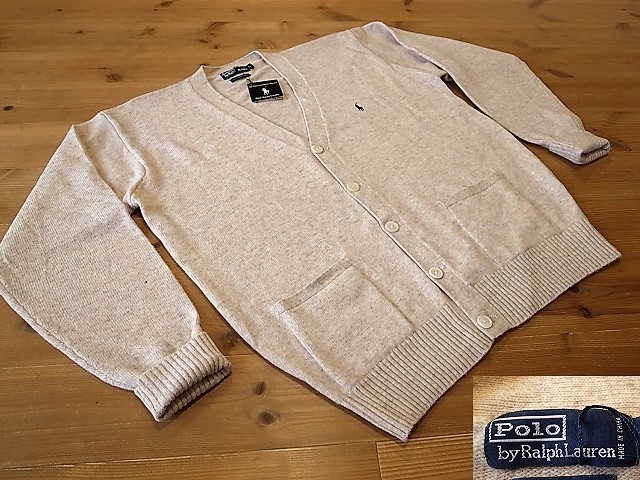  デッドストック品 Polo by Ralph Lauren ラルフローレン ベージュ系 ニット ラムウール カーディガン XL以上相当(セーター)｜売買されたオークション情報、yahooの商品情報をアーカイブ公開 - オー 男性用