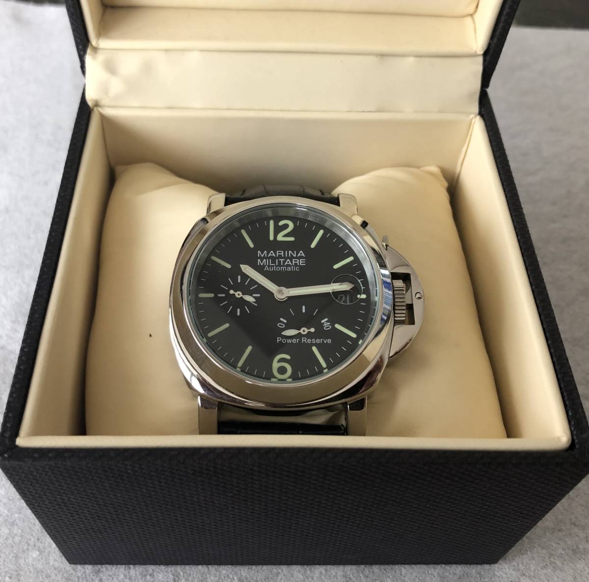 MARINA MILITARE automatic Power reserve デカ時計 替えベルト付き 箱