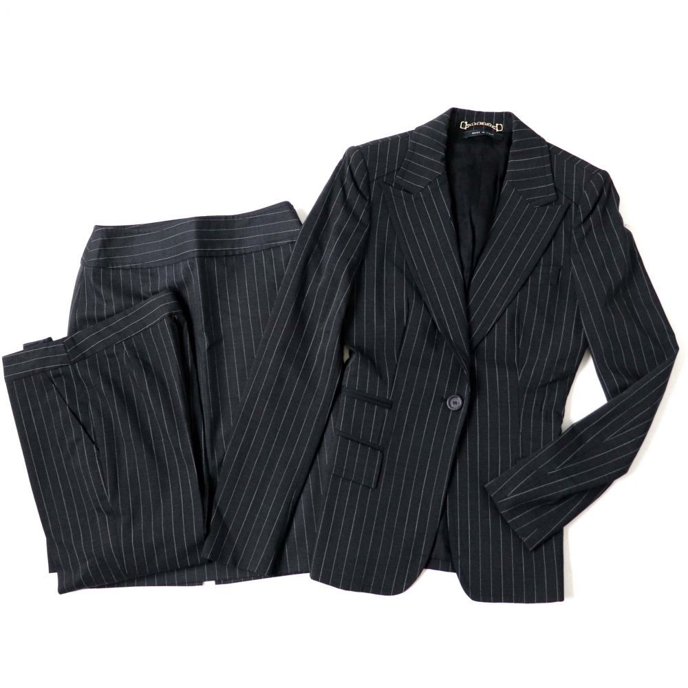 極美品◎正規品 伊製 グッチ レディース 154129 ジャケット×パンツ 