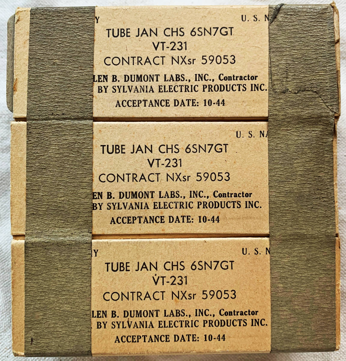 Sylvania NOS SYLVANIA - JAN 6SN7GT 6SN7 Tube Bad Boy VT-231 NOS品