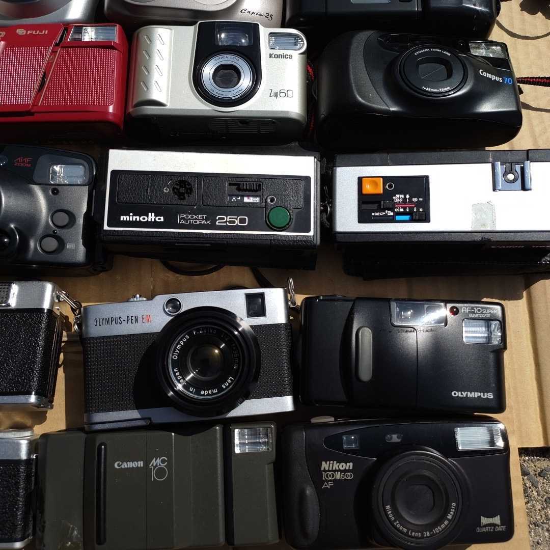 【まとめ売り】フィルムカメラ　キャノン　ミノルタ　オリンパス　4個セット ジャンク】フィルムカメラ メーカーいろいろ Canon オリンパス KONICA