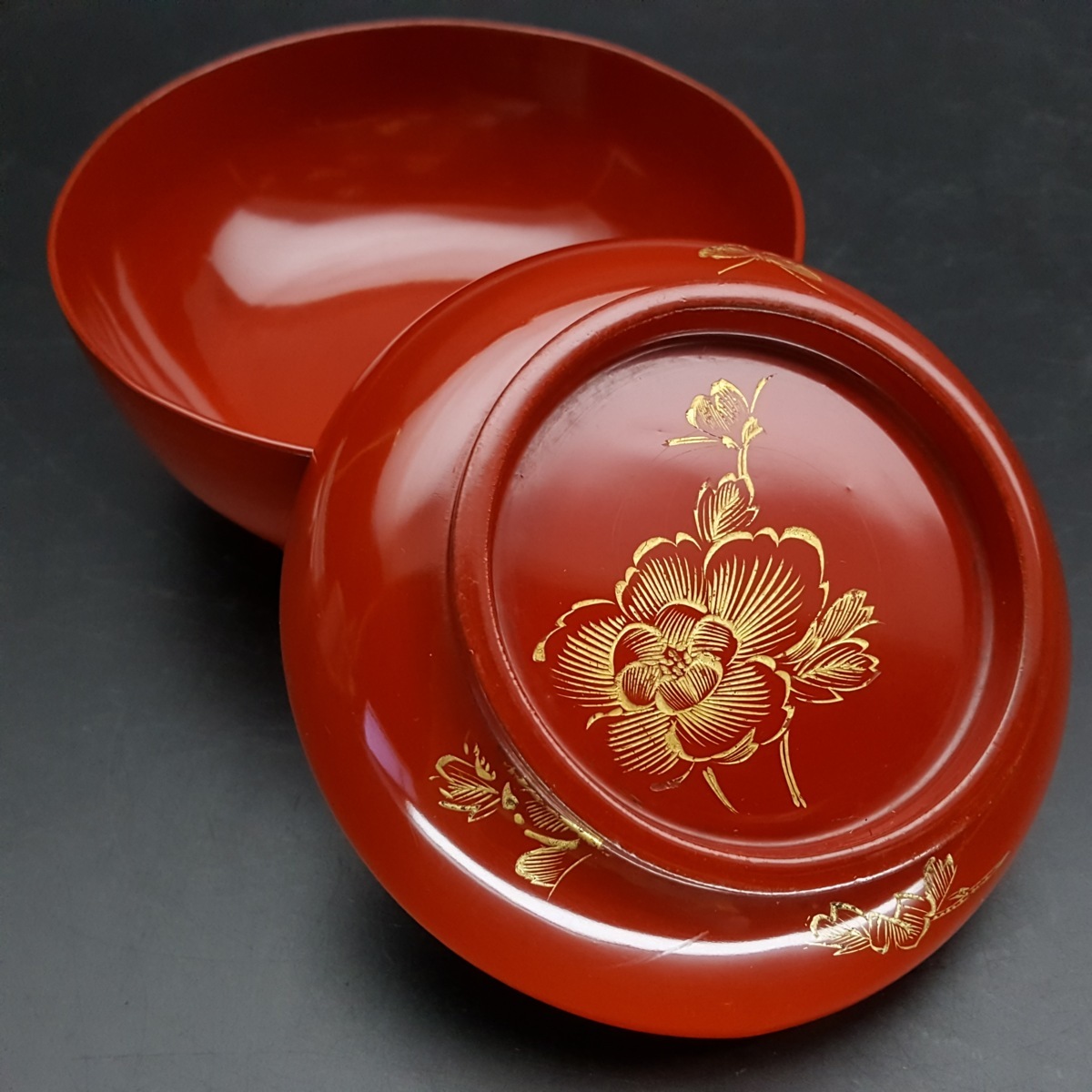 木製 輪島塗 吸物椀 漆器 蓋付椀 お煮物椀 5客 沈金蒔絵 沈金