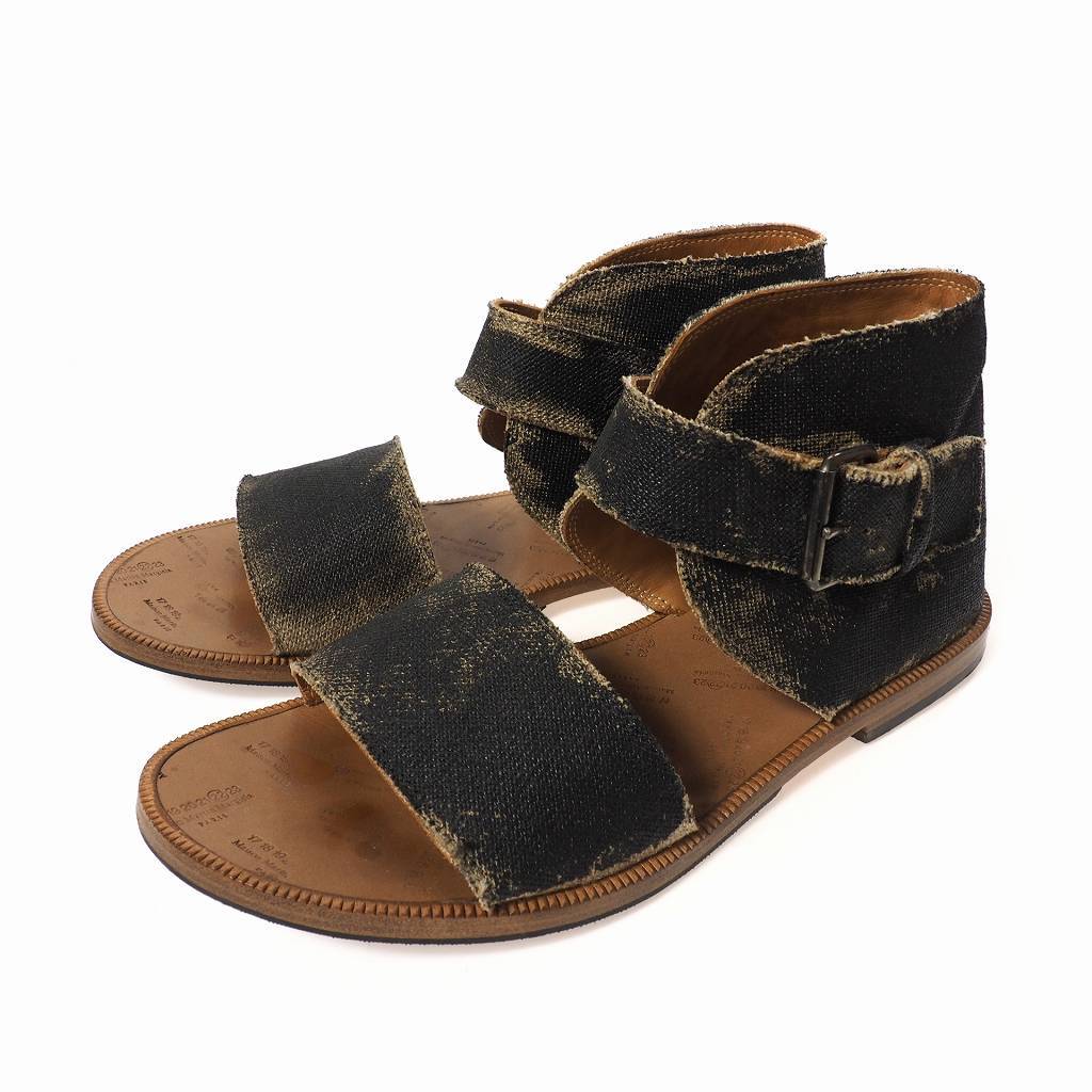 マルタンマルジェラ Martin Margiela 22 14SS ペンキ加工 レザー 