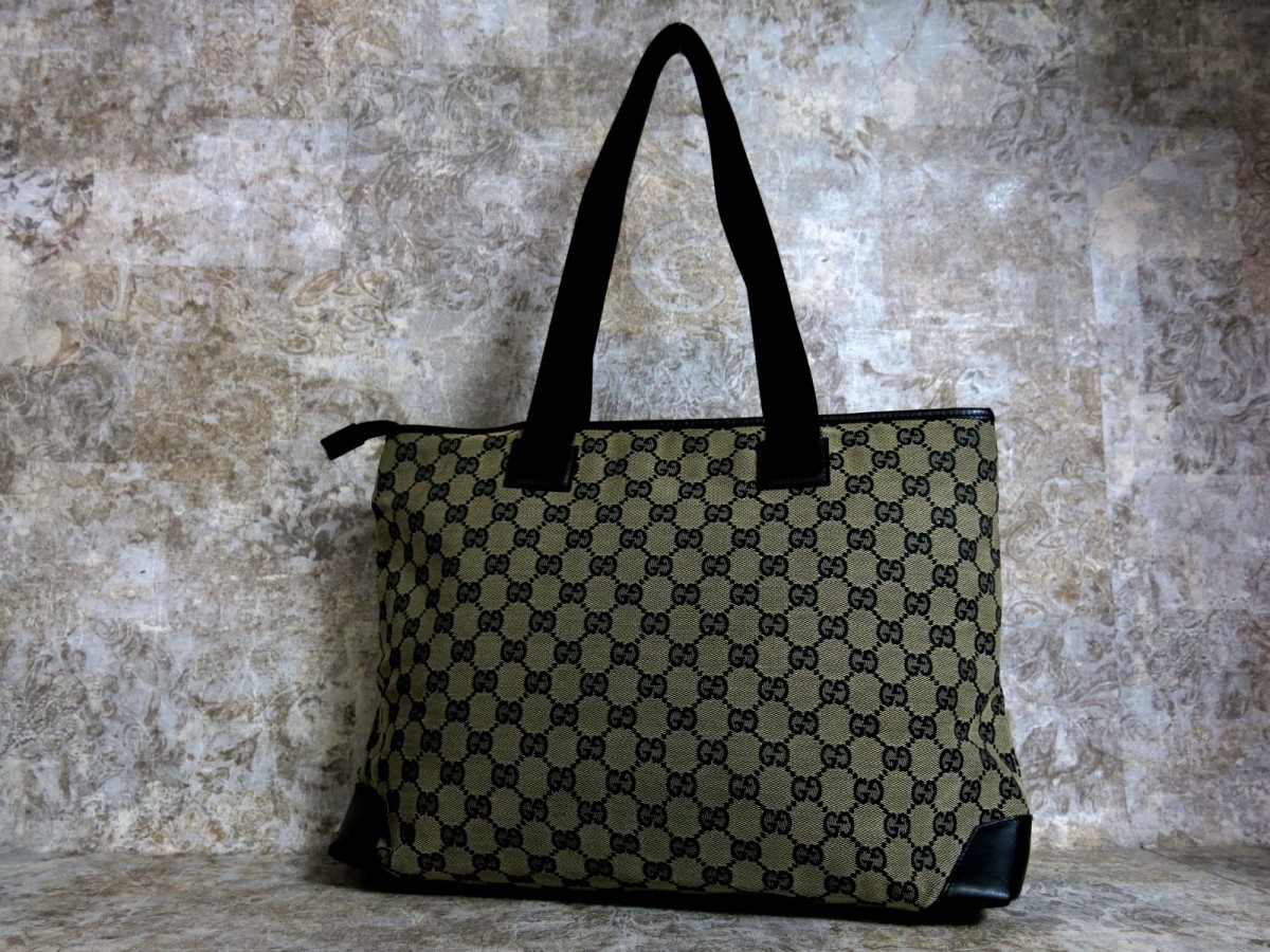 □美品□GUCCI グッチ□メンズ□GG キャンバス カーフ レザー 本革 