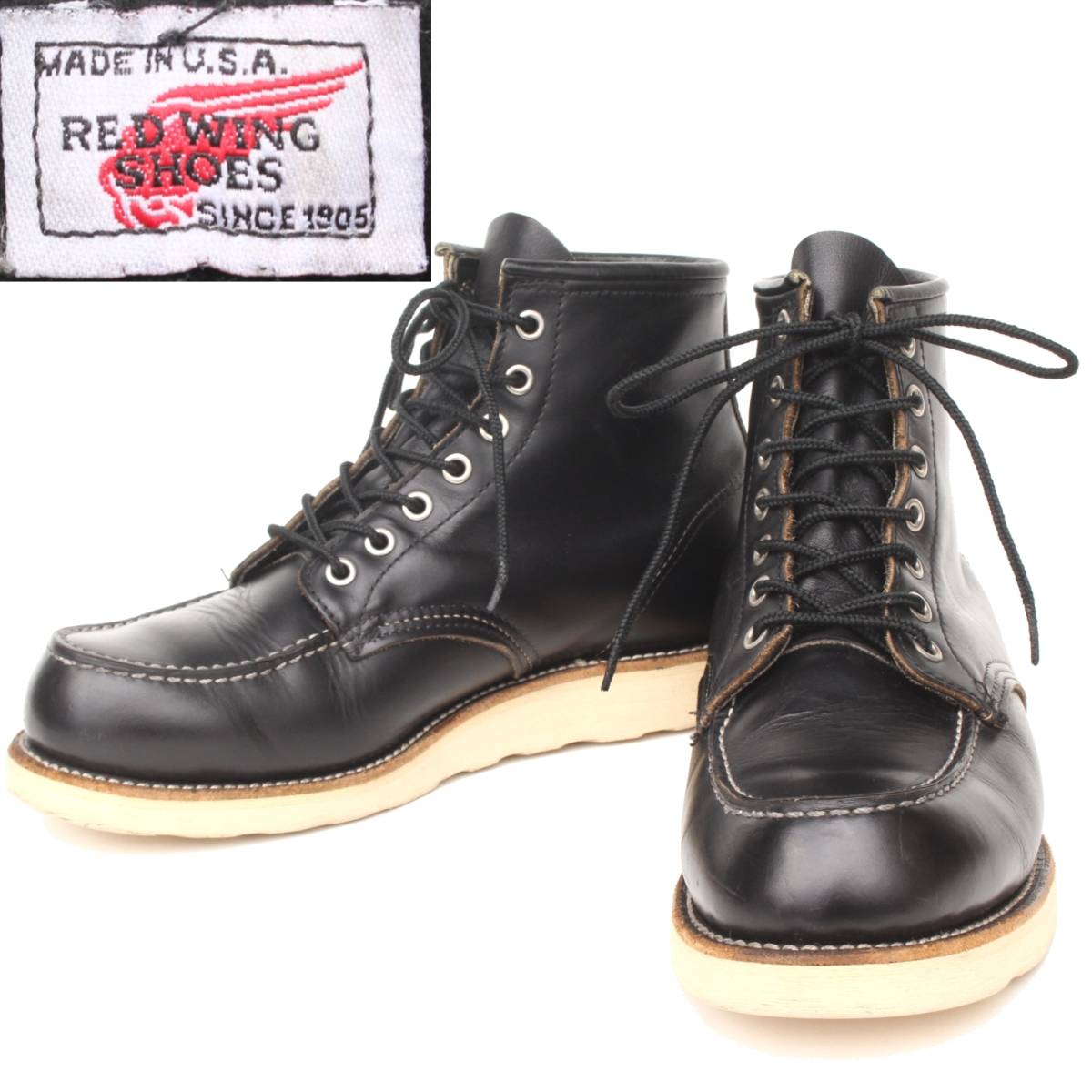 最新作，人気SALE 09036 茶芯97年製REDWING8179レッドウィング8E約26cm 刺繍羽タグ刺繍タグ旧羽タグ アイリッシュセッター モックトゥ黒ブラックMADEINUSA(8インチ)｜売買されたオークション情報、yahooの商品情報をア 8インチ
