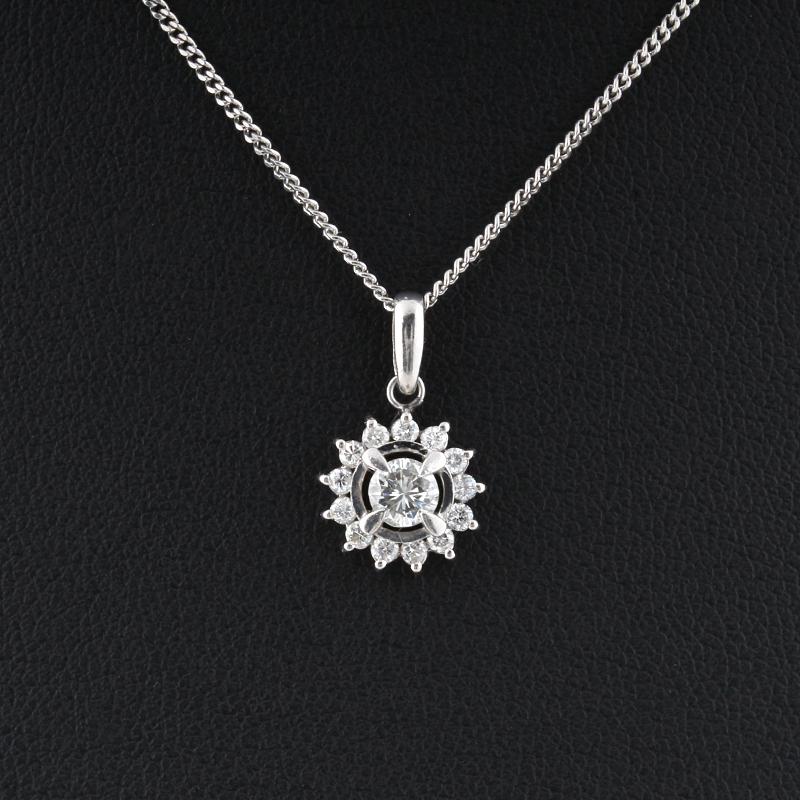 ダイヤモンドネックレス ネックレス ダイヤモンド 0.25・0.20ct Pt850/900（プラチナ）5.0g(N03279)