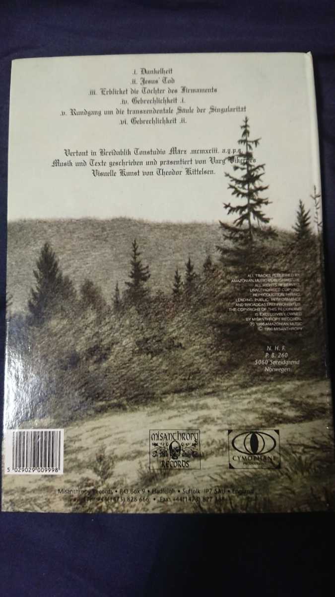 レア1stプレス BURZUM/Filosofem A5 Digibook CD ブラックメタル