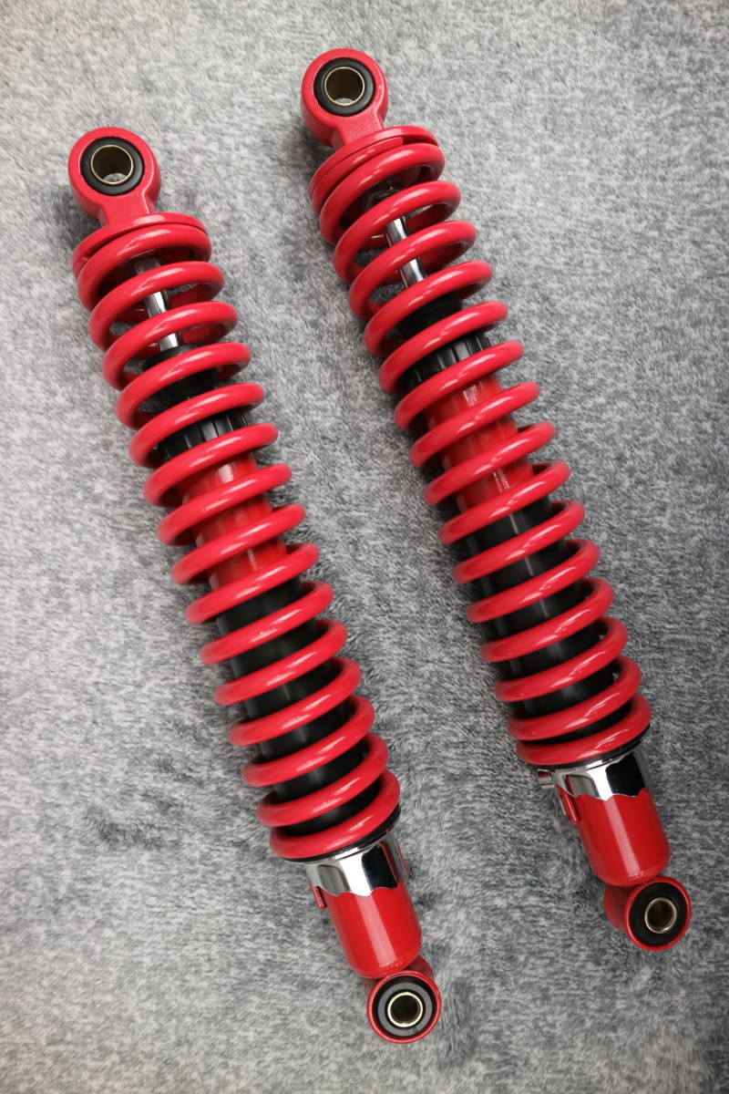 旧車サス　赤　３４５ｍｍ左右セット/ レッドCB400SF細巻き 細巻き | サス リア CHERRY 赤x黒 赤 CB400SF CB400SS 新CB400F