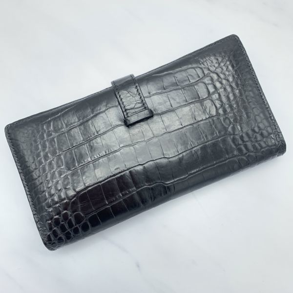 美品 エルメス 定価100万 R刻印 ベアン クロコダイル アリゲーター 長