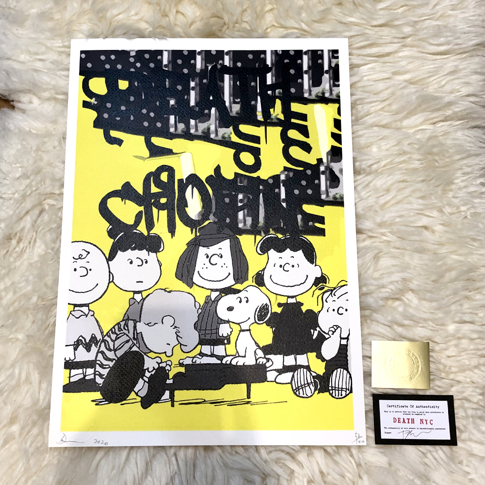 世界限定100枚 年 新作正規品 Death Nyc スヌーピー Snoopy チャーリーブラウン ルーシー Peanuts 現代アート エバハート Banksy Kaws シルクスクリーン 売買されたオークション情報 Yahooの商品情報をアーカイブ公開 オークファン Aucfan Com