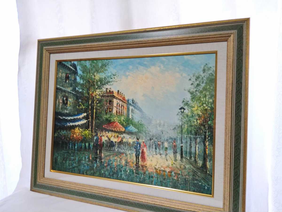 真作保証 セルジュ・ルゴン 傑作 油彩「パリ風景」画寸 72.7cm×53cm 