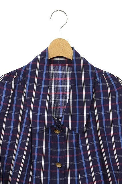 ヴィヴィアンウエストウッドレッドレーベル Vivienne Westwood Red Label シャツワンピース チェック ひざ丈 長袖 38 紺 ピンク 青 ワンピース ロング 売買されたオークション情報 Yahooの商品情報をアーカイブ公開 オークファン Aucfan Com