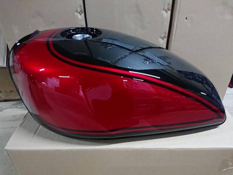 ゼファー400 ガソリン タンク 黒 赤 / 中古 美品 塗りたて 火の玉 ファイヤーボール Z2仕様 外装 フューエルタンク ZR400C ZR400G 前期後期