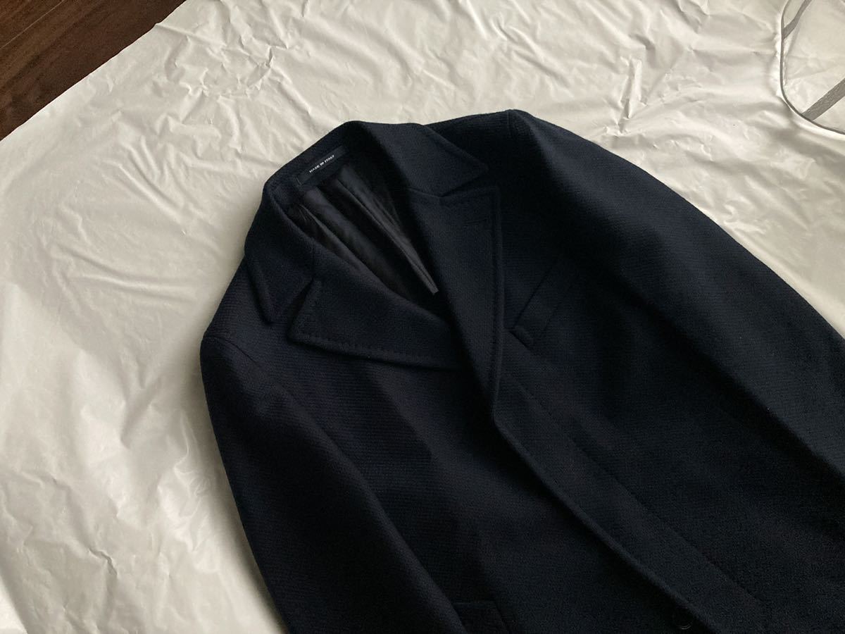 美品 タリアトーレ ネイビー系 TAGLIATORE 48 ポロコート チェスター 