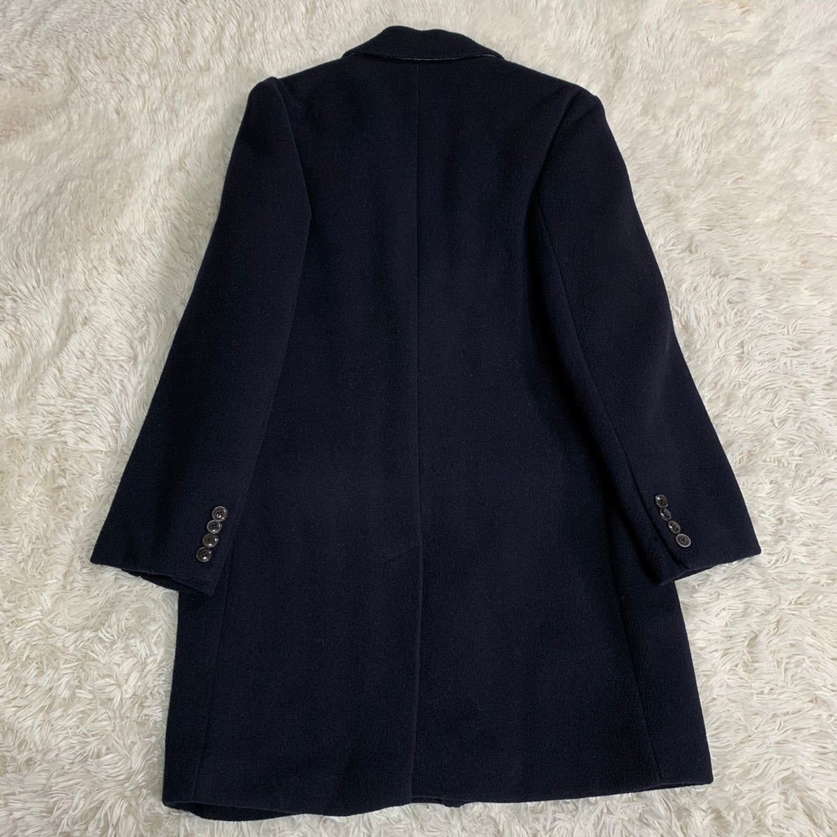 極美品 トゥモローランド ウール チェスターコート ネイビー M
