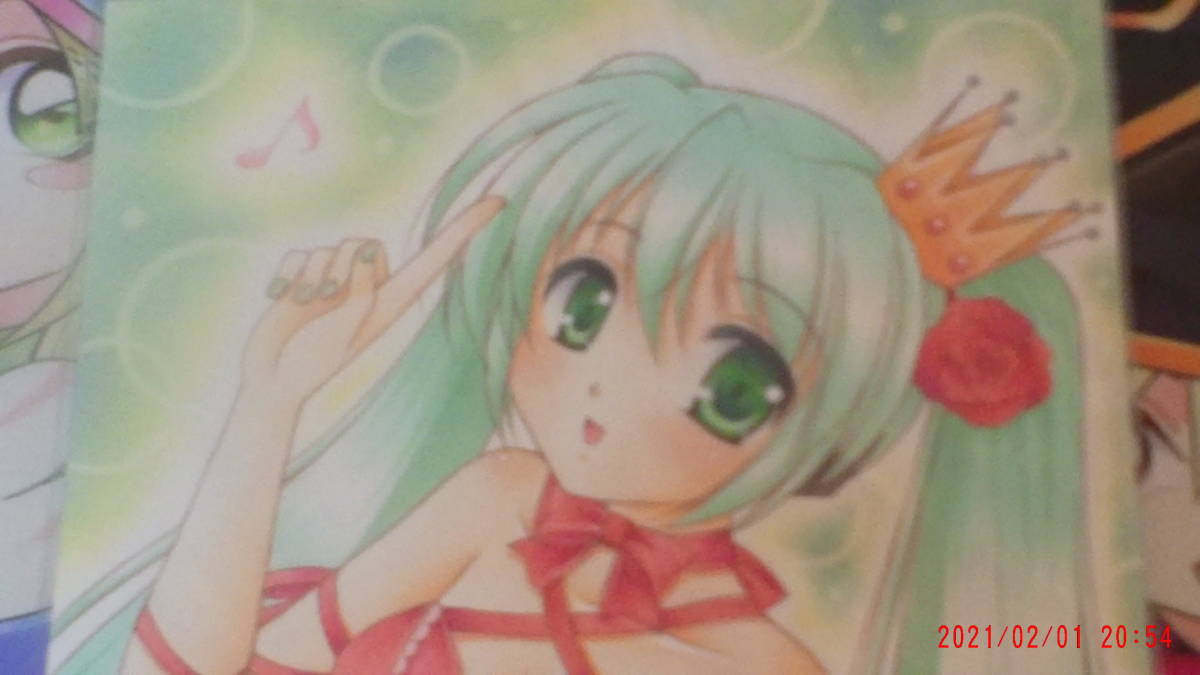 初音ミク 白ドレス 手書きイラスト 年末のプロモーション特価 手書きイラスト