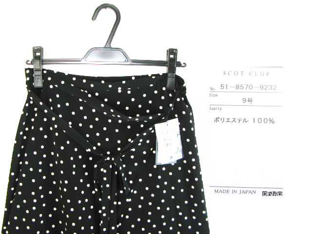 70%OFF【新品13000円 スコットクラブ 】水玉 ドット ロングスカート 巻きスカート（9号38）マキシ丈 SCOT CLUB スコットクラブ ドット SCOT 5841-70 Vin メッシュドッキングタックデザインブラウス