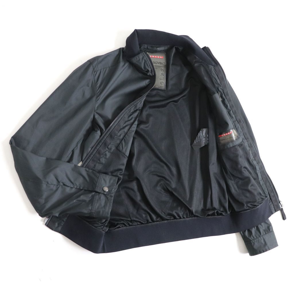 美品▽PRADA プラダ スタンドカラー 裏地メッシュ ZIPUP ジャケット