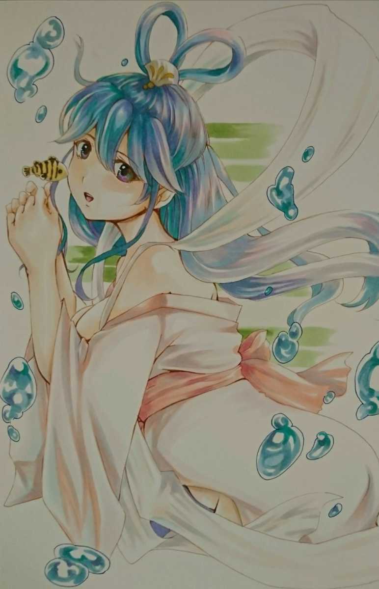 手書きイラスト オリジナル 乙姫様 B5 手描きイラスト 売買されたオークション情報 Yahooの商品情報をアーカイブ公開 オークファン Aucfan Com