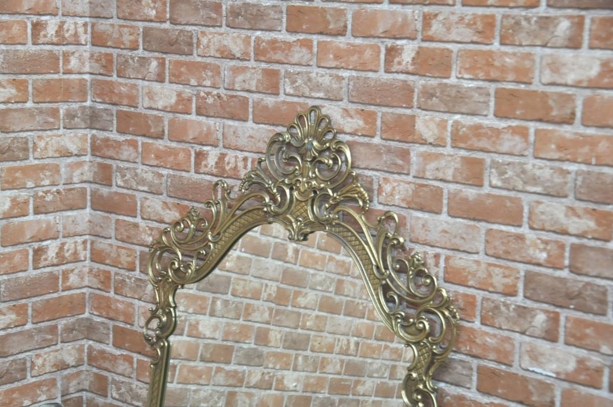 ☆vintageミラー鏡アンティーク調 ウォールミラー 壁掛け 楕円大型 美容室