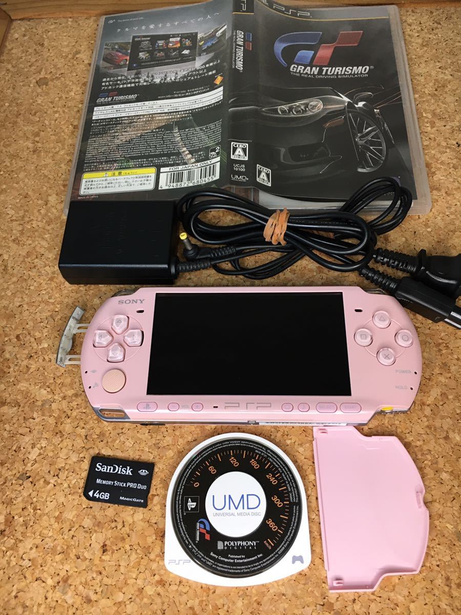 【値下げ、美品、動作確認済】SONY PSP 3000 ブロッサムピンク メモリースティック4GB付 GRAN TURISMO付 ブロッサムピンク SONY PSP-3000 ソニー PlayStation ソニー・コンピュータエンタテインメント