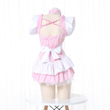 ロリータ かわいいピンクフリルメイド服 日本の女の子コスプレ セクシーコスチューム エプロンスカートセット ネグリジェ コスプレ衣装 売買されたオークション情報 Yahooの商品情報をアーカイブ公開 オークファン Aucfan Com