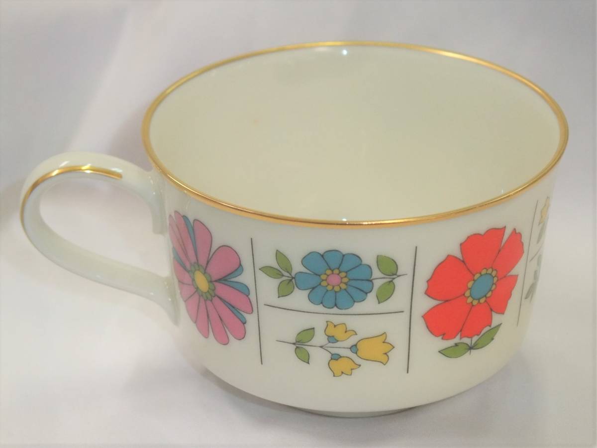 1円スタート 昭和レトロ ノリタケ アイボリーチャイナ 花柄 ポップ