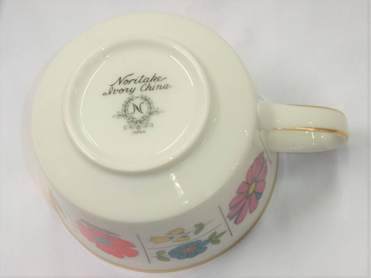 1円スタート 昭和レトロ ノリタケ アイボリーチャイナ 花柄 ポップ