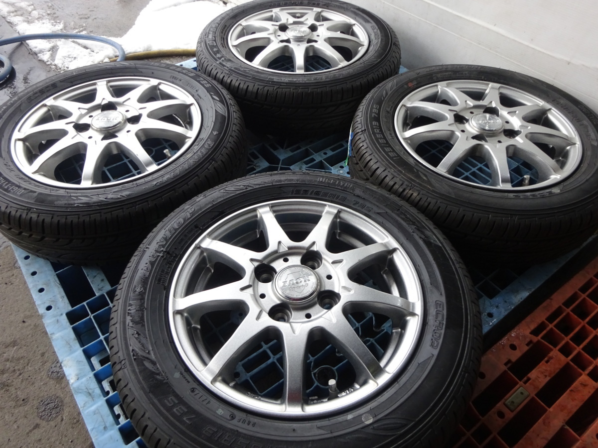 現品販売 【福島発】155/65R13 13x4.00B +42 4穴 100 未使用タイヤ付き
