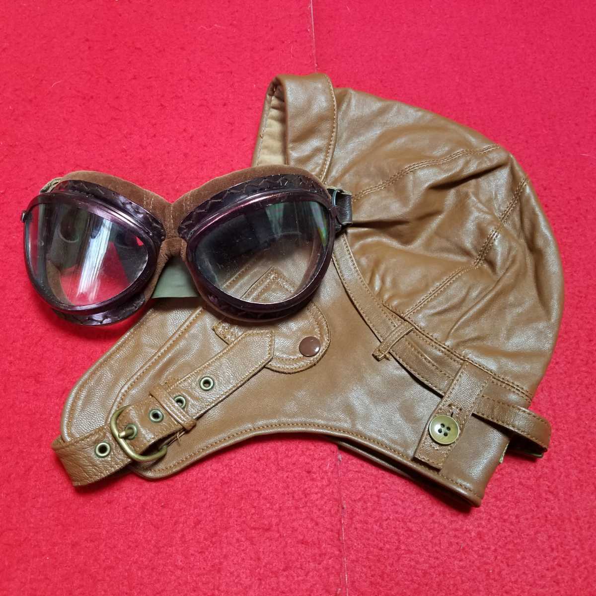 □航空ゴーグル、航空帽□旧日本軍、日本、海軍、航空隊、陸軍、航空、飛行