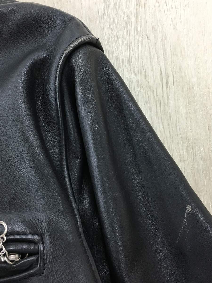 Schott◆シングルライダースジャケット/38/レザー/ブラック schott シングルライダース - 1024Mの メンズレザージャケット・革 Schott◇シングルライダースジャケット&frasl;38&frasl;レザー&frasl;BLK&frasl;643