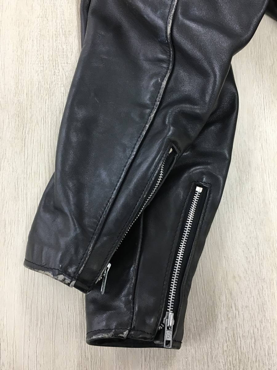 Schott◆シングルライダースジャケット/38/レザー/ブラック schott シングルライダース - 1024Mの メンズレザージャケット・革 Schott◇シングルライダースジャケット&frasl;38&frasl;レザー&frasl;BLK&frasl;643