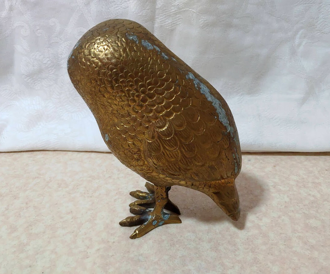 india　インド ふくろう 真鍮？　縁起物　金属製_5