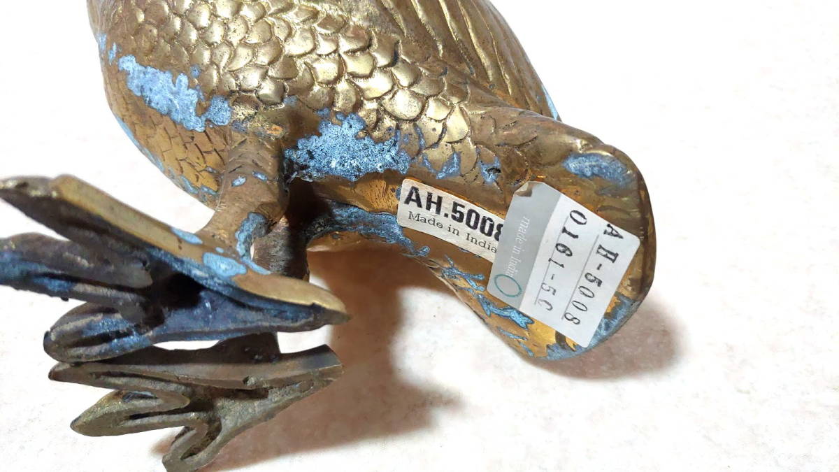 india　インド ふくろう 真鍮？　縁起物　金属製_6