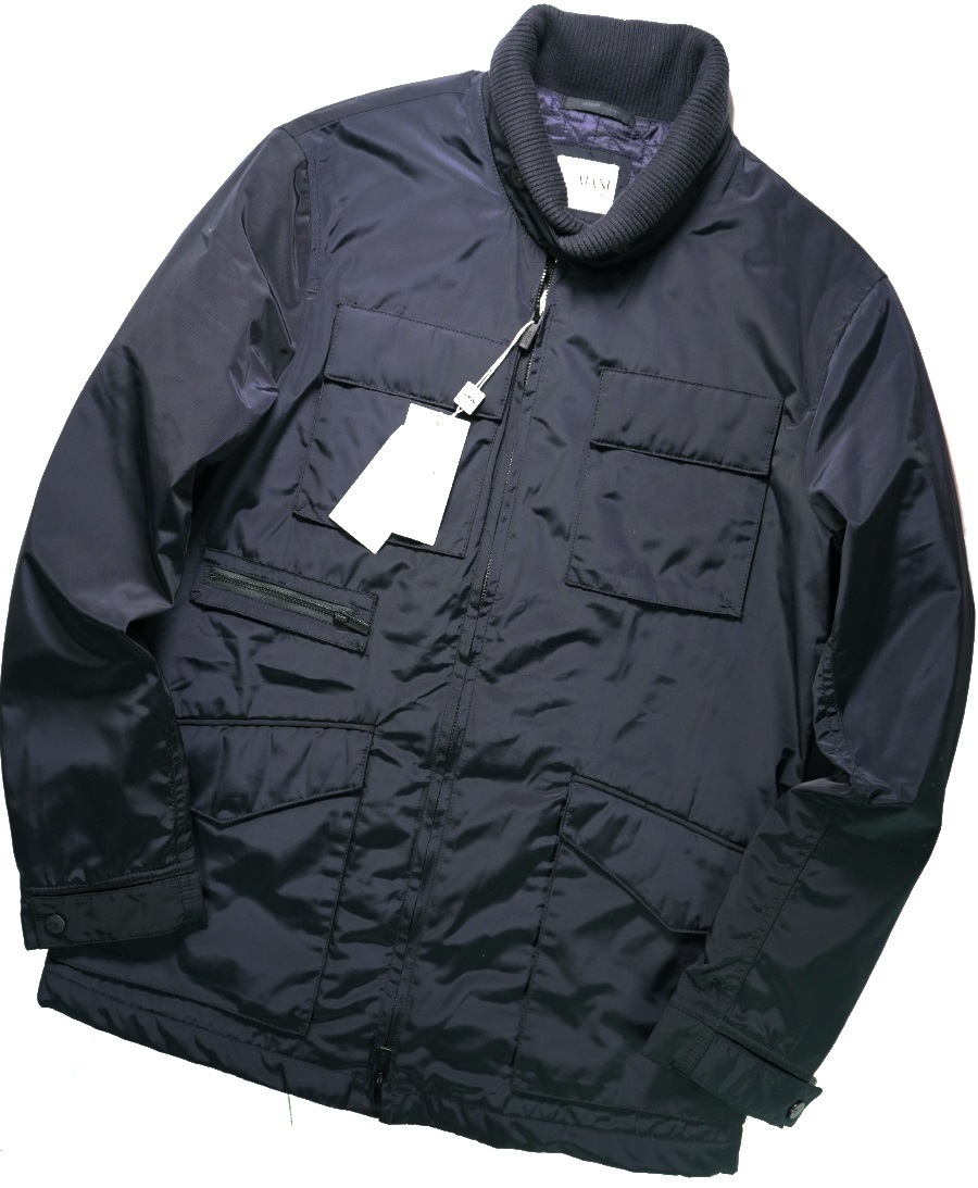 新品8.6万【アルマーニ ARMANI COLLEZIONI】貫禄と余裕を併せ持つ洒脱な佇まい/中綿入りM65フィールドミリタリージャケット46/S-M相当/B394 | アルマーニ エンポリオ celebrates 0 Milan