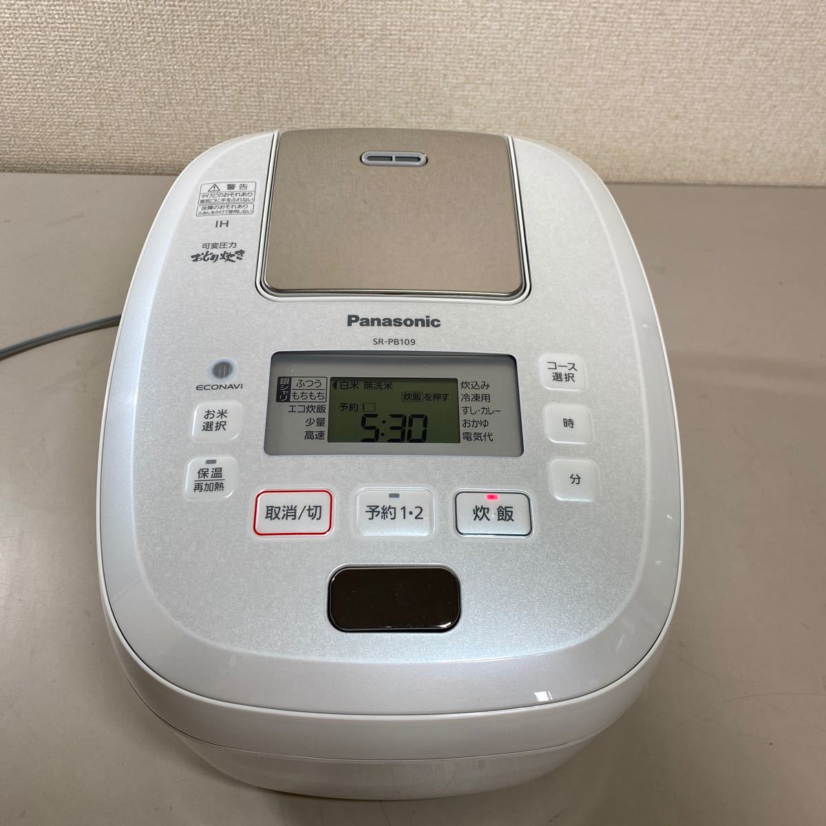 【ほぼ未使用】Panasonic SR-MPA101 おどり炊き可変圧力IH美品 中古 Panasonic SR-MPA101 可変圧力IHジャー炊飯器おどり炊き