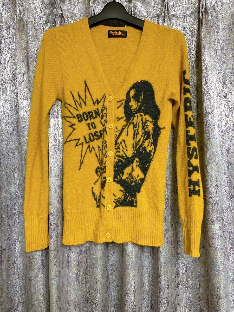 ヒステリックグラマー Hysteric glamour ガール カーディガン ニット レア ビンテージ 人気 名作 希少 ロック 鎖 ヒス vintage ウール
