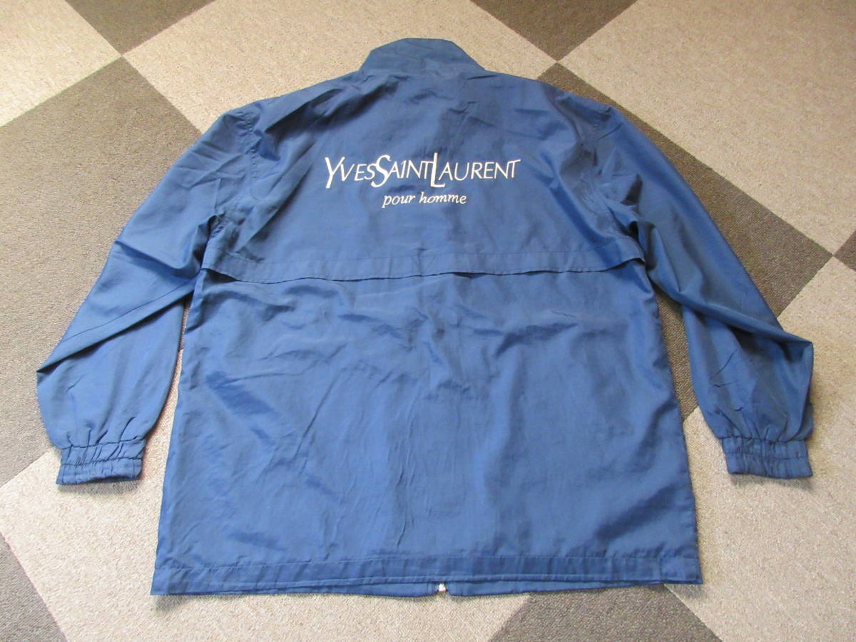 90s YVES SAINT LAURENT コーチジャケット L 紺 ビンテージ オールド 