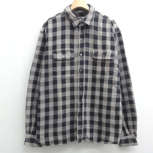 GOODENOUGH グッドイナフ チェックシャツ M グレー ネルシャツ 長袖