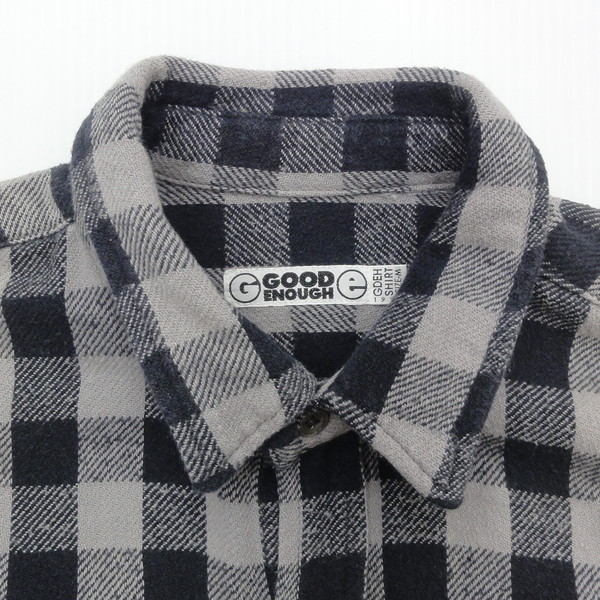 GOODENOUGH グッドイナフ チェックシャツ M グレー ネルシャツ 長袖