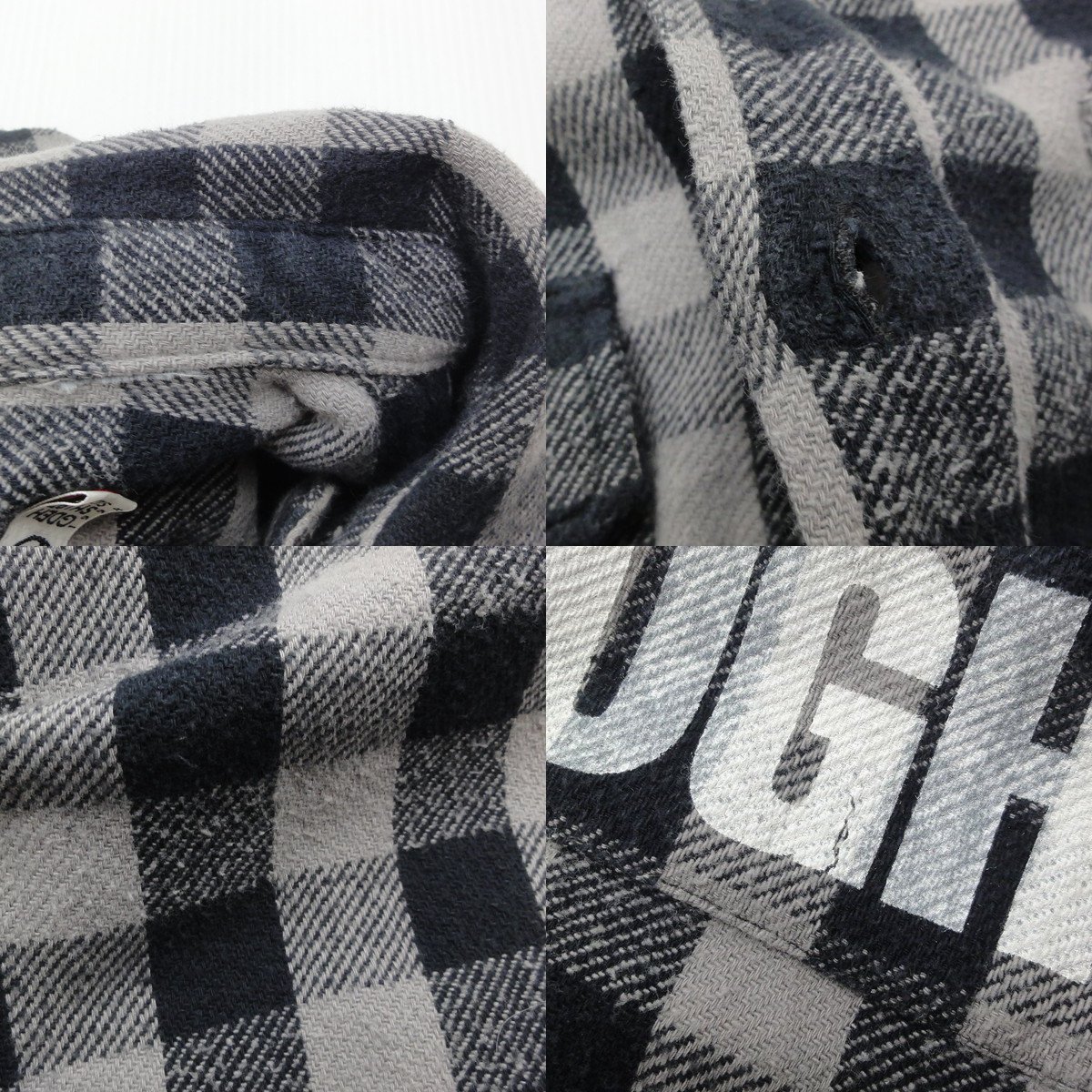 GOODENOUGH グッドイナフ チェックシャツ M グレー ネルシャツ 長袖